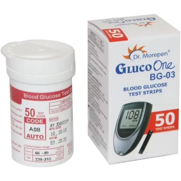 Dr Morepen Gluco One BG 03 Blood Glucose Test Strip (Only Strips) | Diabetes Monitoring Devices